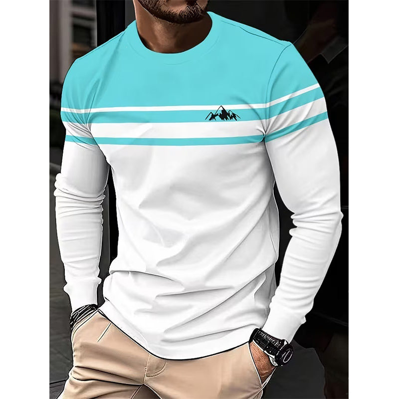 👕✨ Herren Gestreiftes Rundhals-Langarmshirt – Lässig, Vielseitig & Zeitlos 🎨