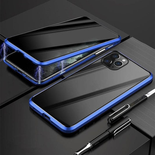 🔥 2026 Гореща разпродажба 🔥 Магнитен калъф за iPhone с стъкло за защита на личните данни и метална рамка