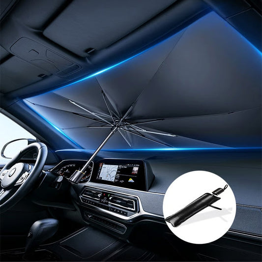 ☂️🚘 Legkelendőbb autó szélvédő napellenző esernyő – 99% UV védelem, egy lépésben nyitható, 10 acélborda, univerzális illeszkedés, hűvösen tartja az utasteret