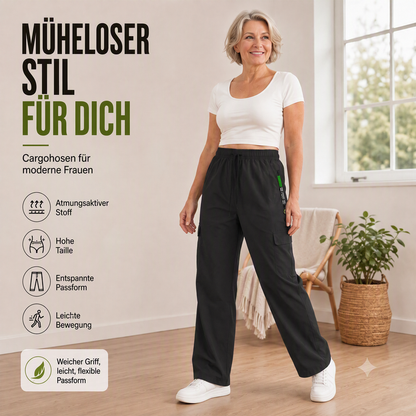 👩‍🔧👖 Vintage-Cargohose für Damen | Kein einengender Sitz, kein lästiges Suchen nach dem Handy – Lockere Passform, praktische Taschen & verstellbarer Bund ✨