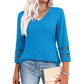 💖 [S-3XL] 👚 2025 Nowe damskie bluzki z rękawami 3/4 Modne koszulki z dekoltem w serek