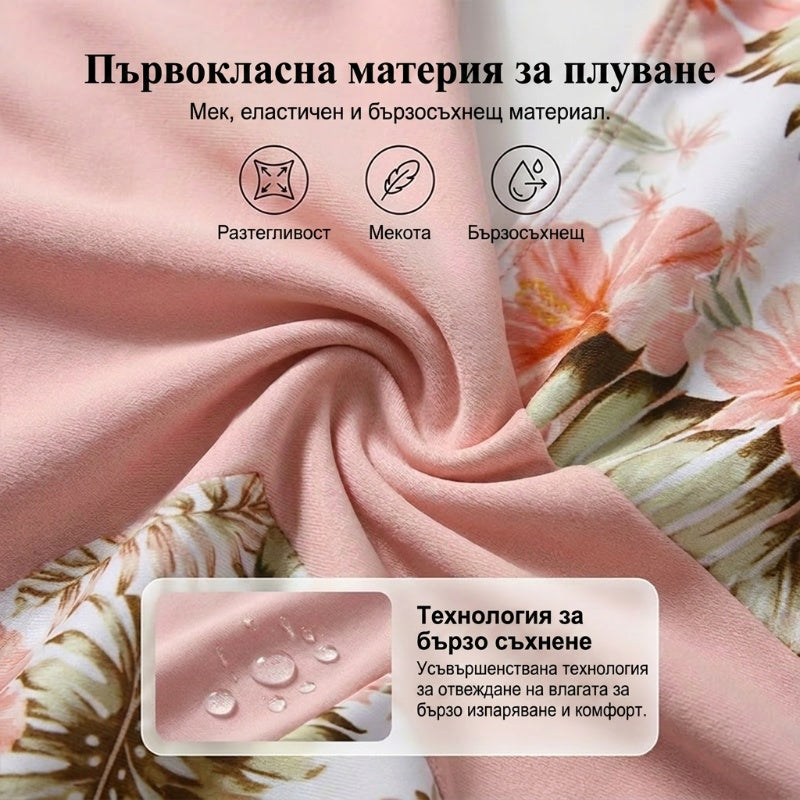 🌸 2 части бикини – висока талия, флорален принт | EU S-XL, плажна визия – Наложен платеж 🔥