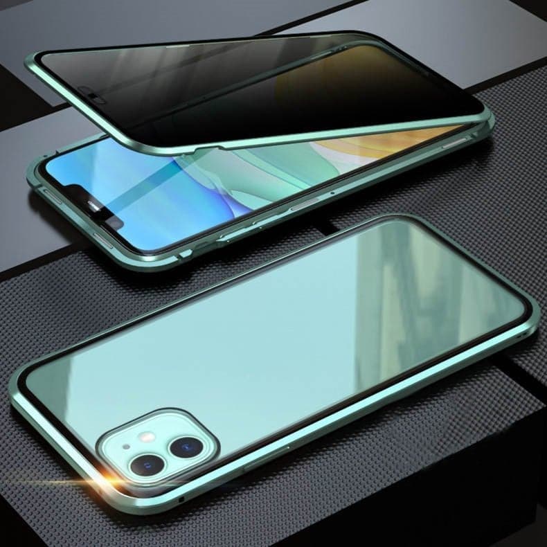 🔥 2026 Ζεστές Εκπτώσεις 🔥 Μαγνητική θήκη iPhone με γυαλί προστασίας προσωπικών δεδομένων και μεταλλικό πλαίσιο