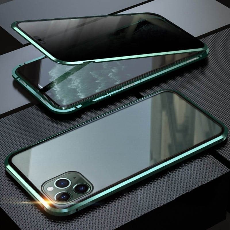 🔥 2026 Ζεστές Εκπτώσεις 🔥 Μαγνητική θήκη iPhone με γυαλί προστασίας προσωπικών δεδομένων και μεταλλικό πλαίσιο