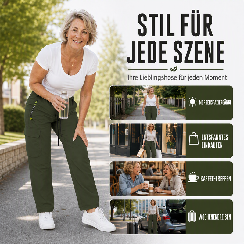 👩‍🔧👖 Vintage-Cargohose für Damen | Kein einengender Sitz, kein lästiges Suchen nach dem Handy – Lockere Passform, praktische Taschen & verstellbarer Bund ✨