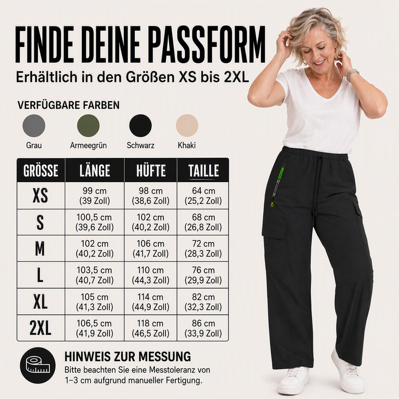 👩‍🔧👖 Vintage-Cargohose für Damen | Kein einengender Sitz, kein lästiges Suchen nach dem Handy – Lockere Passform, praktische Taschen & verstellbarer Bund ✨