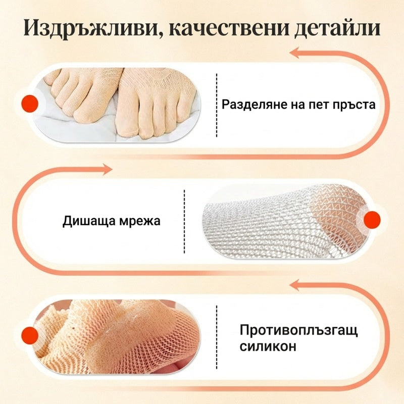 🔥Гореща оферта🔥Унисекс невидими коригиращи чорапи с пет пръста