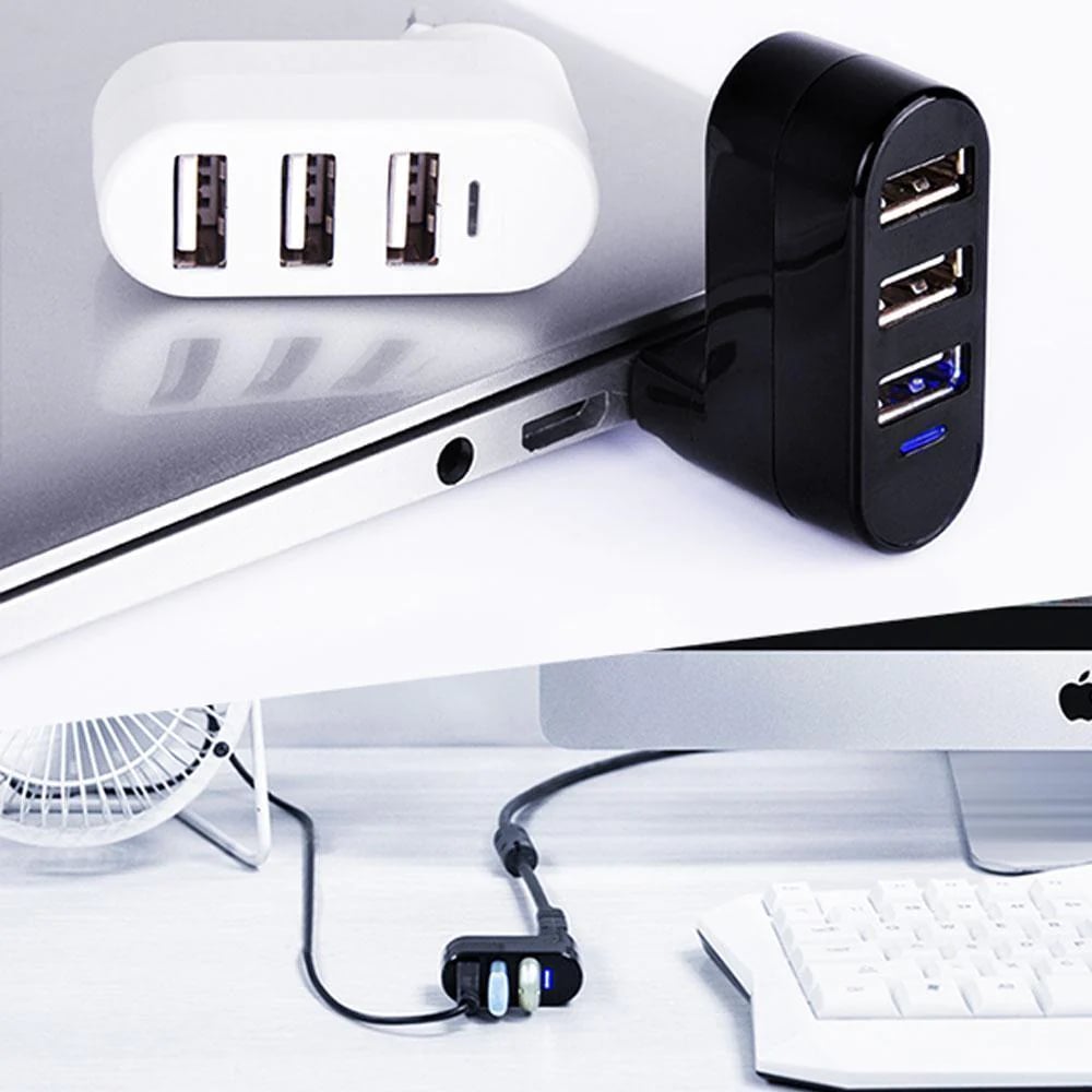 ✨Σταθμός σύνδεσης USB💻Πολυλειτουργική μίνι περιστρεφόμενη υποδοχή USB 3 θυρών