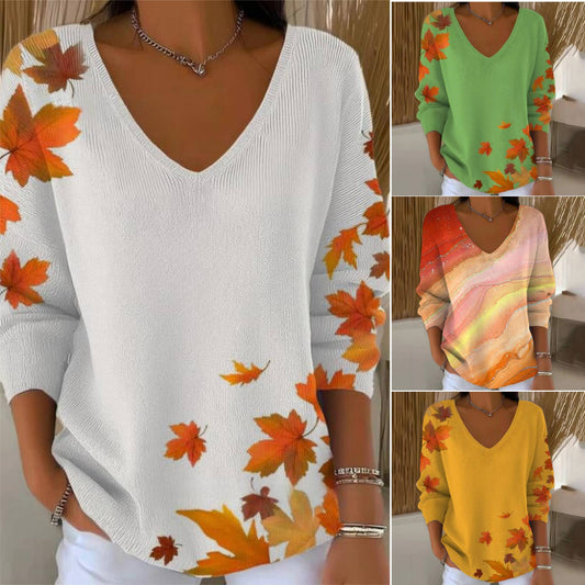 🔥 (S-4XL) 🌺 Dzianinowa bluza z długimi rękawami 🍂
