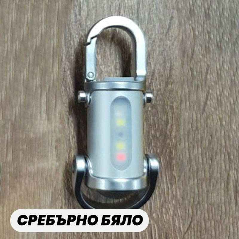 🔥 Супер ярък 1200 лумена водоустойчив мини фенер за ключодържател