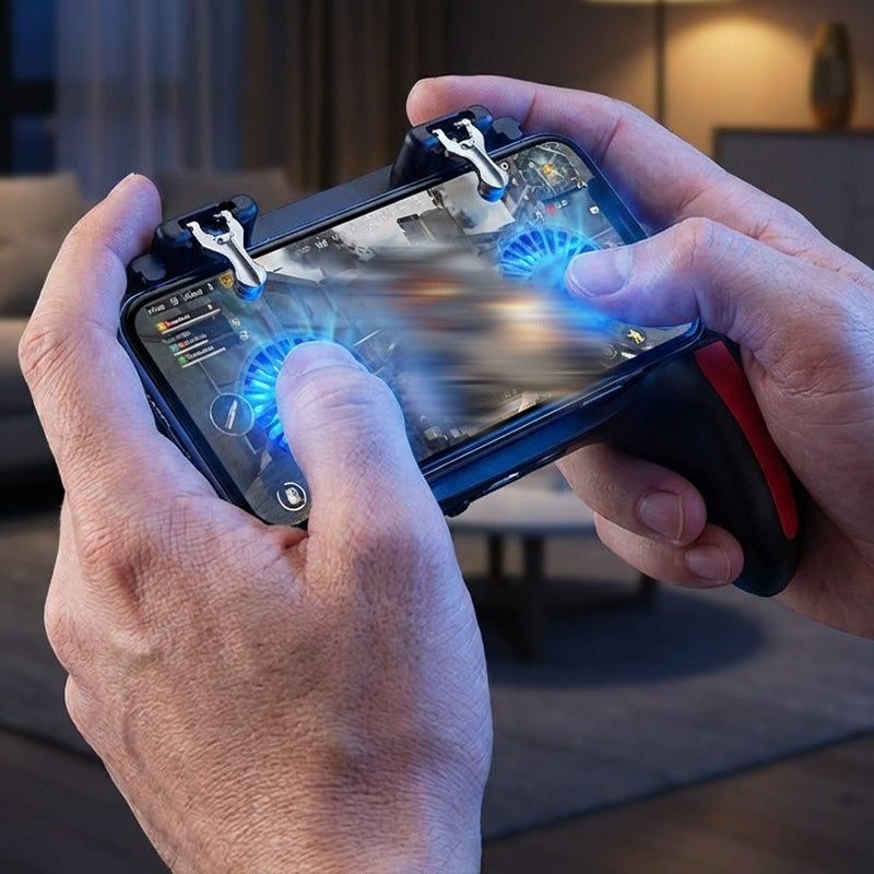 🎮Мобилен геймърски контролер с два вентилатора за охлаждане📱
