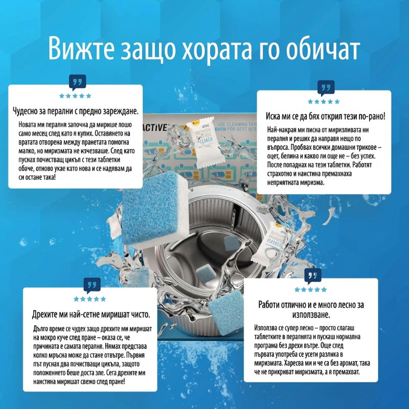 🧼Таблетки за дълбоко почистване на перални машини (Купете 2 и получите 3 БЕЗПЛАТНО)