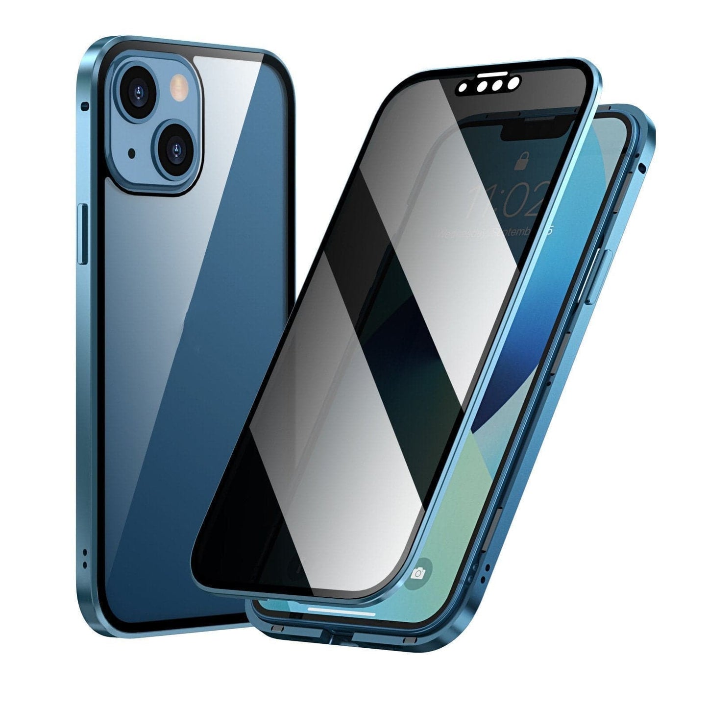 🔥 2026 Ζεστές Εκπτώσεις 🔥 Μαγνητική θήκη iPhone με γυαλί προστασίας προσωπικών δεδομένων και μεταλλικό πλαίσιο