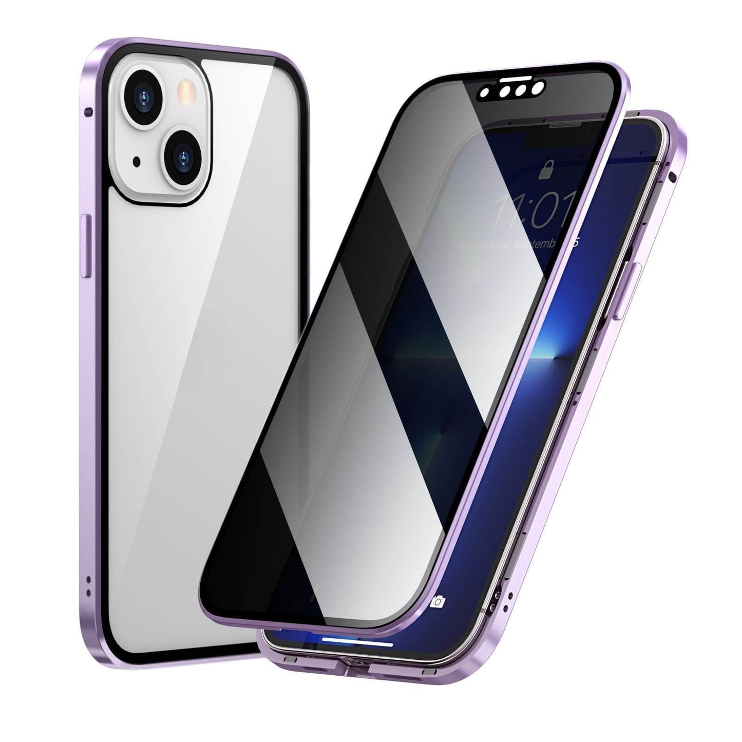 🔥 2026 Ζεστές Εκπτώσεις 🔥 Μαγνητική θήκη iPhone με γυαλί προστασίας προσωπικών δεδομένων και μεταλλικό πλαίσιο