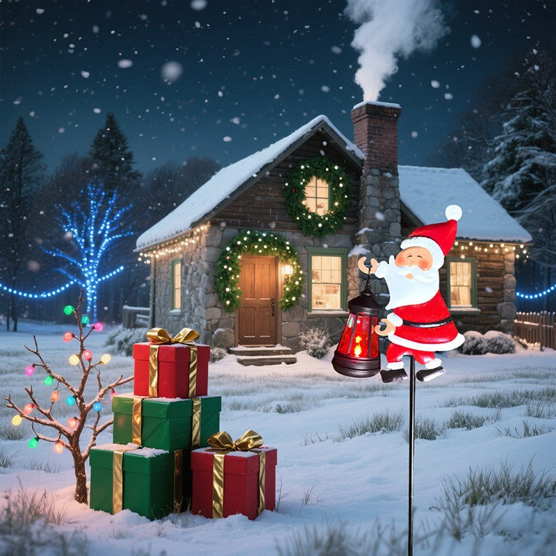 🎅 Слънчева лампа „Дядо Коледа“ – Магическа светлина изпълва градината с празнично сияние. ✨