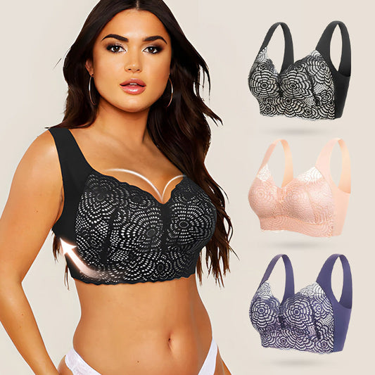 👙 Bügelloser Spitzen-BH im 3er-Set | Kein Drücken, kein Einschneiden – Breite Träger, weiche Spitze & bequem für den ganzen Tag ✨