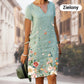 🔥[S-5XL]🌸 Sukienka Damska Casual Elegancka z Nadrukiem i Dekoltem w Serek 👗
