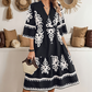 🔥[S-XL]👗 Casualowa sukienka z nadrukiem i dekoltem w serek ✨