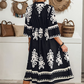 🔥[S-XL]👗 Casualowa sukienka z nadrukiem i dekoltem w serek ✨