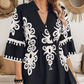 🔥[S-XL]👗 Casualowa sukienka z nadrukiem i dekoltem w serek ✨