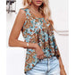 🔥[S-2XL]🌞 Letnia koszulka bez rękawów z nadrukiem 🌸👚