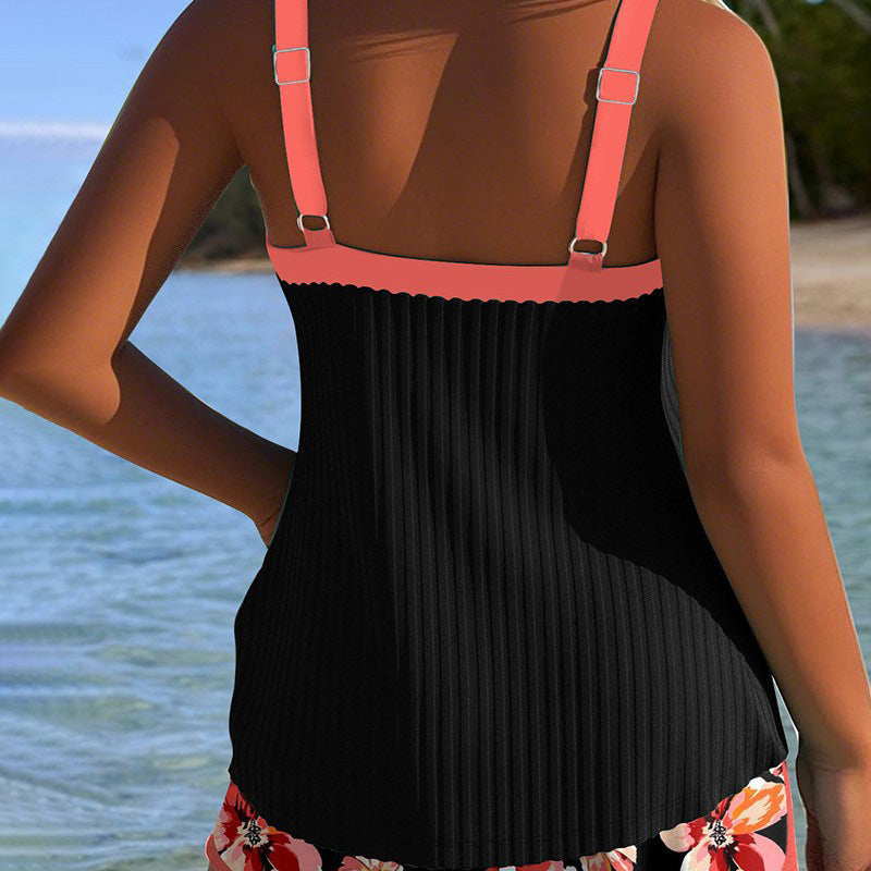 🌊 S-3XL 👙 Σετ μαγιό με τυπωμένο σουτιέν και σορτς 🌞⛱️