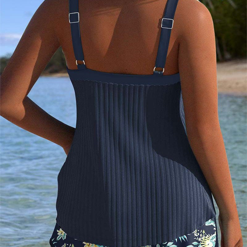 🌊 S-3XL 👙 Σετ μαγιό με τυπωμένο σουτιέν και σορτς 🌞⛱️