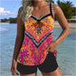 🌊 S-3XL 👙 Σετ μαγιό με τυπωμένο σουτιέν και σορτς 🌞⛱️