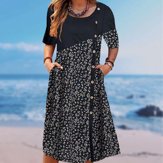 🔥[S-2XL]🌸 Damskie bawełniane sukienki z nadrukiem w stylu vintage 👗