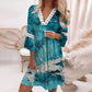 🔥[S-3XL]🌸 Damskie sukienki casualowe z nadrukiem i dekoltem w serek 👗
