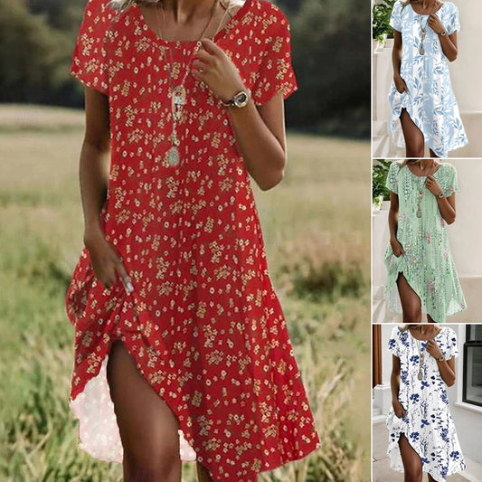 🔥[S-4XL]🌸 Wszechstronna damska sukienka z nadrukiem 👗