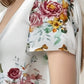 💖 [S-4XL] 🌺👚 Damska bluzka z krótkim rękawem V-neck z kwiatowym nadrukiem