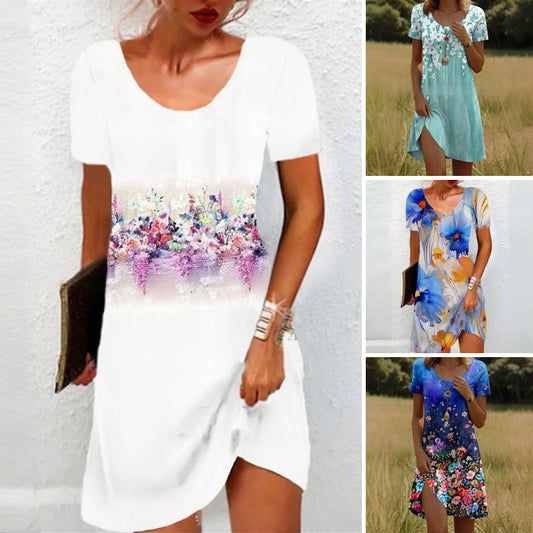 🎊 [S-3XL] 🌸👗 Damska sukienka w kwiaty na co dzień