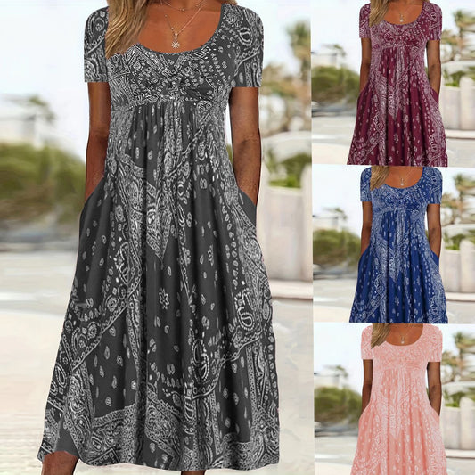 🥰 [XL-4XL] 👗💖 Szykowna sukienka damska w kwiaty