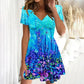 💖 [S-2XL] 🌺👗 Damska mini sukienka z kwiatowym nadrukiem w kształcie litery A