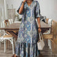 🌞[S-4XL]👗 Sukienka Boho z dekoltem w serek z falbanami