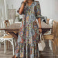 🌞[S-4XL]👗 Sukienka Boho z dekoltem w serek z falbanami