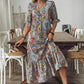 🌞[S-4XL]👗 Sukienka Boho z dekoltem w serek z falbanami