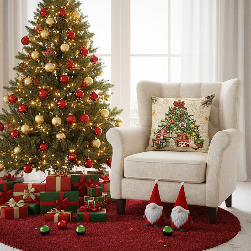 🎄 Γοητευτικές μαξιλαροθήκες με χριστουγεννιάτικο θέμα (σετ 4 τεμαχίων) 🦌