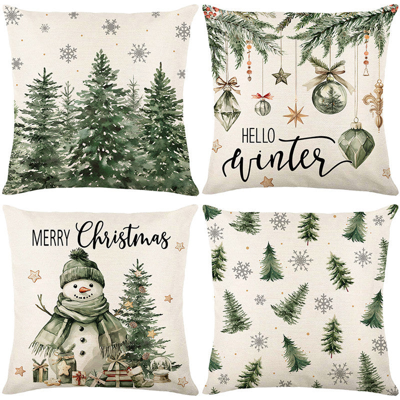 🎄 Γοητευτικές μαξιλαροθήκες με χριστουγεννιάτικο θέμα (σετ 4 τεμαχίων) 🦌