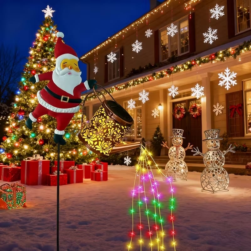 🎅 Слънчева лампа „Дядо Коледа“ – Магическа светлина изпълва градината с празнично сияние. ✨