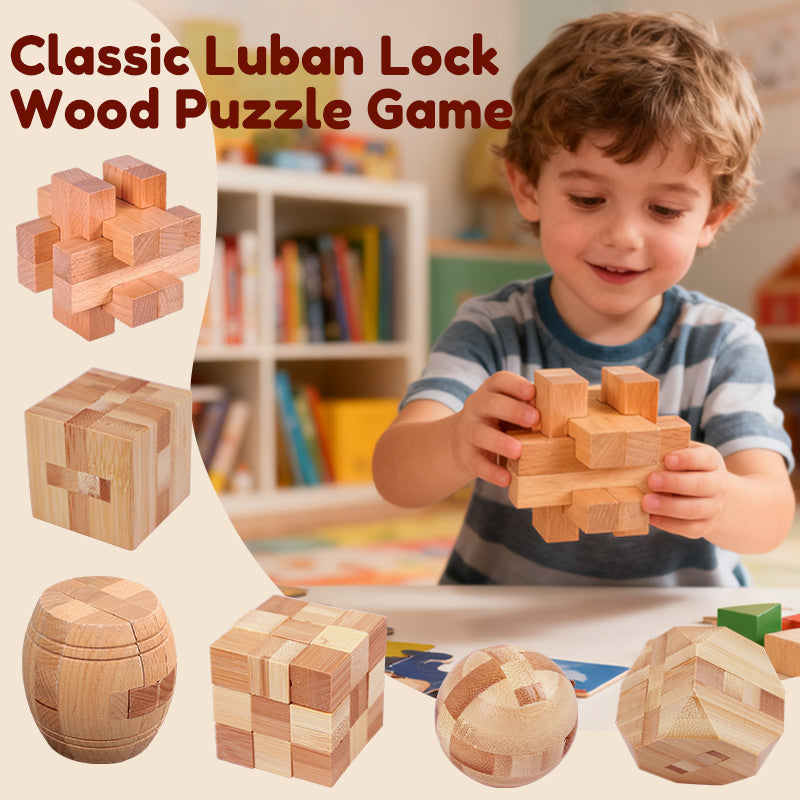 🧩🧠Κλασικό ξύλινο παιχνίδι παζλ "Lubban"