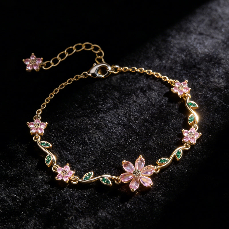 🌸Γυναικείο βραχιόλι Sakura Crystal✨