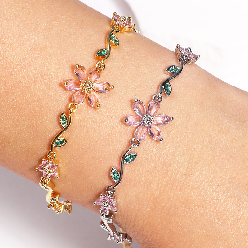 🌸Γυναικείο βραχιόλι Sakura Crystal✨