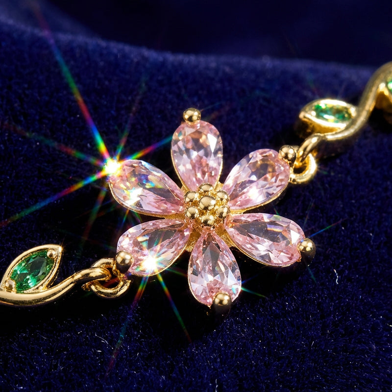 🌸Γυναικείο βραχιόλι Sakura Crystal✨