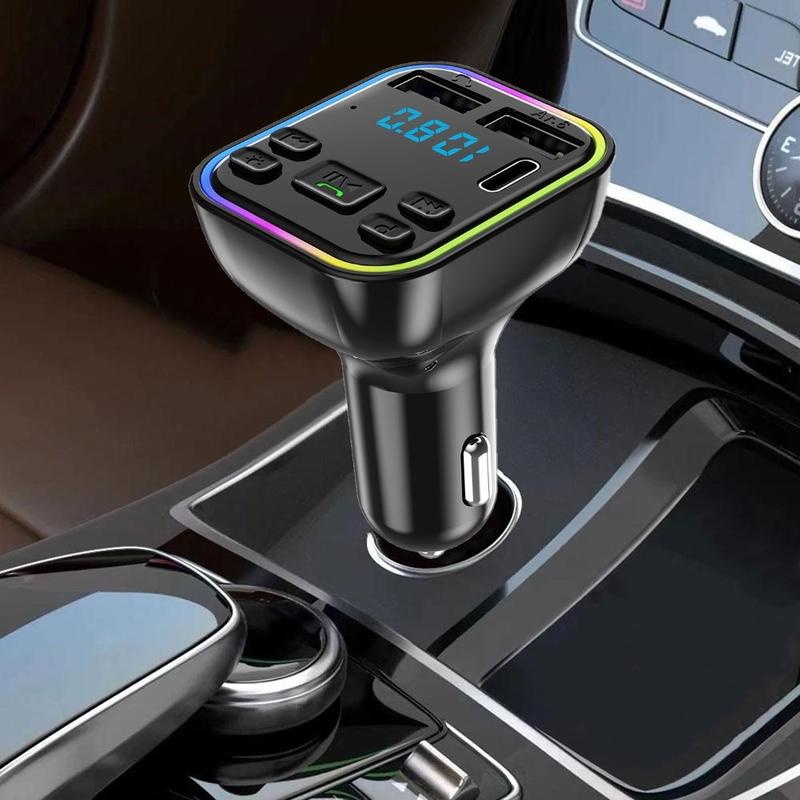 🚗Πολύχρωμο Bluetooth MP3 Player Αυτοκινήτου με Φώτα🎶