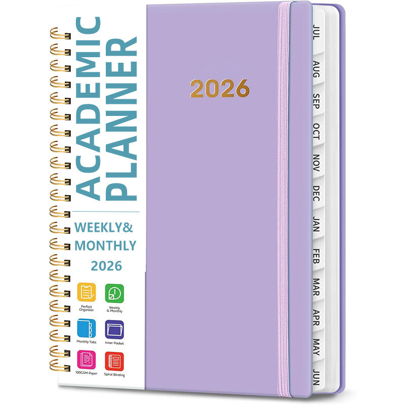 📗Σπειροειδές σημειωματάριο A5 2026 με μηνιαία διαχωριστικά👌