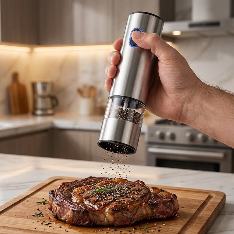 🥩Σετ ηλεκτρικών μύλων πιπεριού και αλατιού🧂