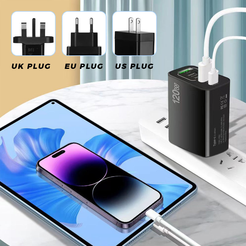 🔌Γρήγορος φορτιστής 120W 5 θυρών⚡