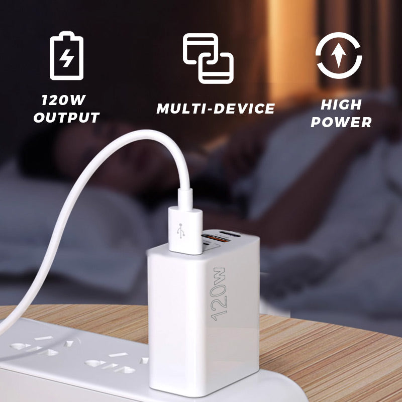 🔌Γρήγορος φορτιστής 120W 5 θυρών⚡